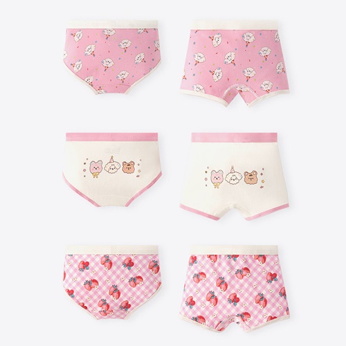 비다이어리)여아핑크딸기퍼피삼각/사각팬티3P세트 속옷